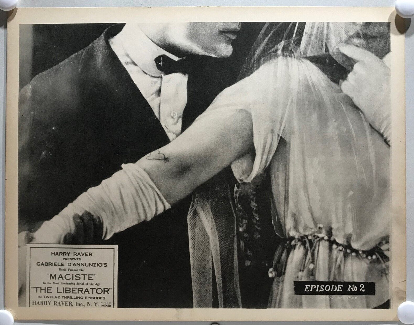 ORIGINAL SERIAL LOBBY CARD - THE LIBERATOR (d) -1918 - Maciste - episode #2 -...