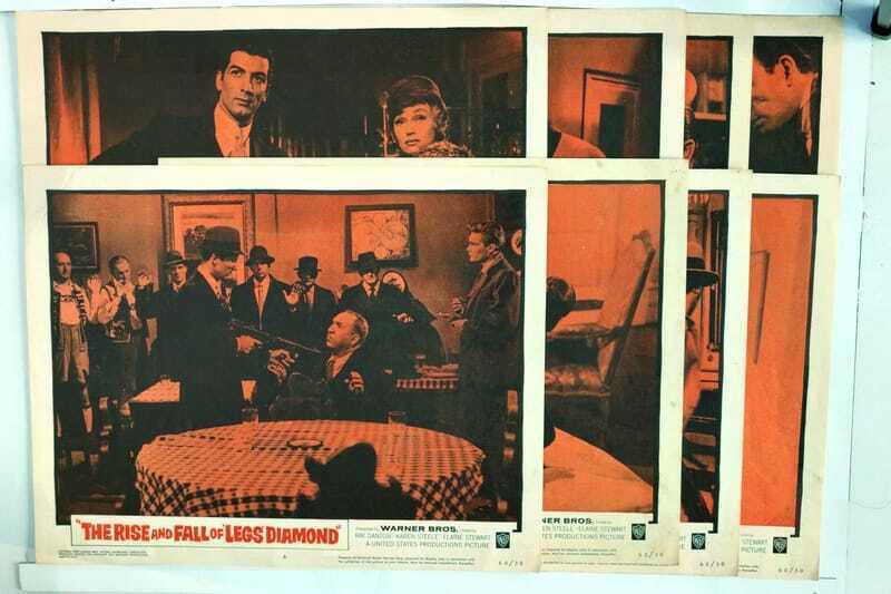 ORIGINAL LOBBY CARDS - THE RISE AND FALL OF 'LEGS' DIAMOND - 1960 - set of 8