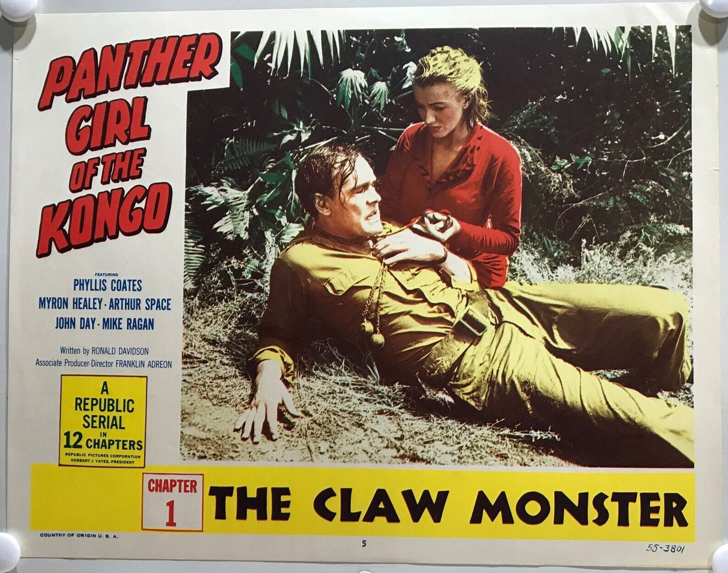 ORIGINAL SERIAL LOBBY CARD - PANTHER GIRL OF THE KONGO (c) - 1955 - Ch 1 "The...