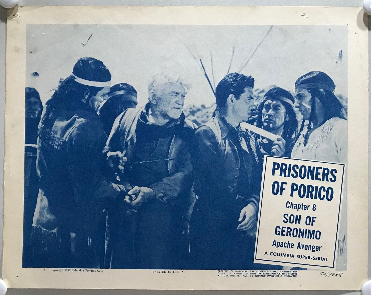 ORIGINAL SERIAL LOBBY CARD - SON OF GERONIMO (d) - 1952 - Ch 8 "Prisoners of ...