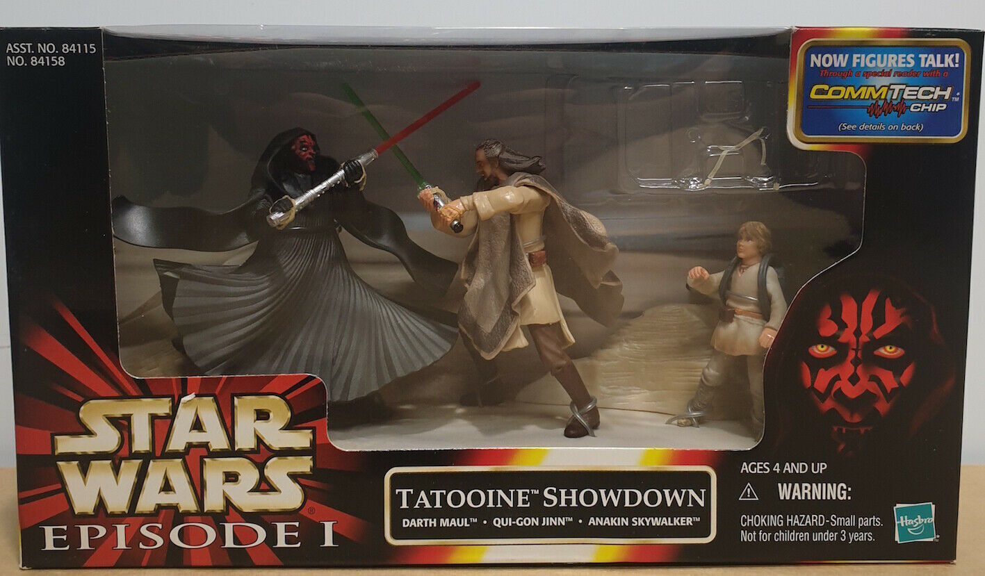 STAR WARS - HASBRO - EPISODE 1 - TATOOINE SHOWDOWN - Darth Maul. Qui-Gon Jinn