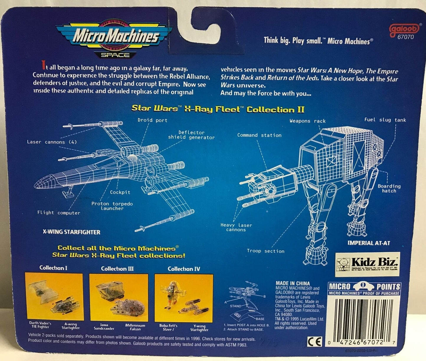 STAR WARS - GALOOB MICRO MACHINES - X-RAY FLEET COLLECTION II - X-Wing Starfi...