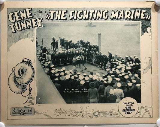 ORIGINAL SERIAL LOBBY CARD - THE  FIGHTING MARINE (b) - 1926  - Ch 4 "The Des...