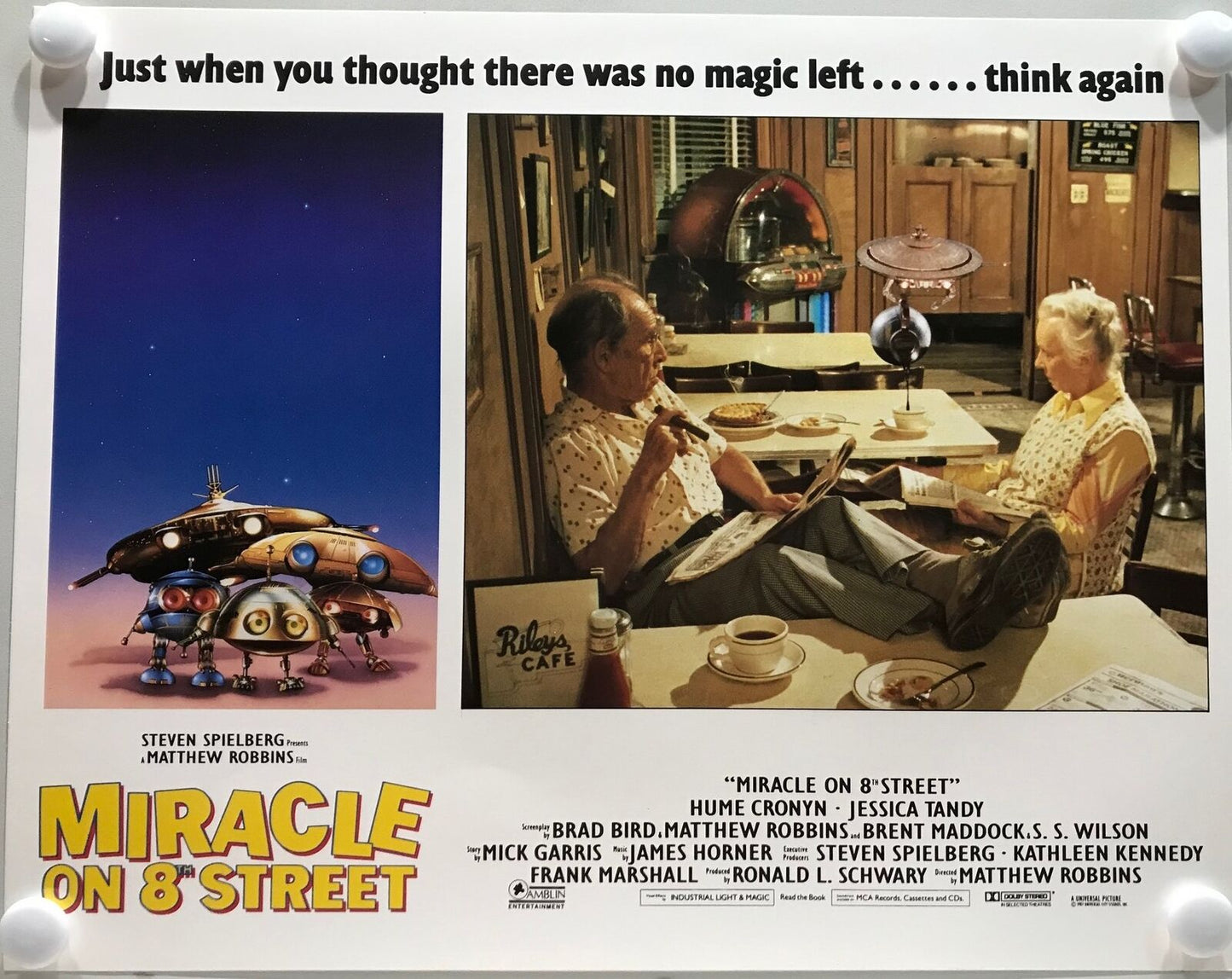 ORIGINAL LOBBY CARDS - MIRACLE ON 8TH STREET (batteries not included)-1987-Set 0f 8