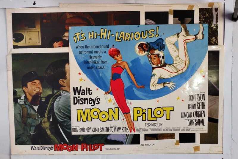 ORIGINAL LOBBY CARDS - MOON PILOT - Walt Disney - 1961 - set of 8