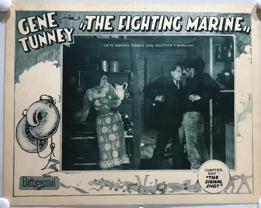 ORIGINAL SERIAL LOBBY CARD - THE  FIGHTING MARINE (b) - 1926  - Ch 9 "The Sig...