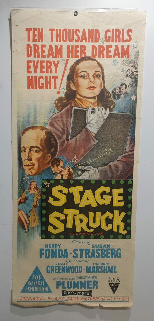 ORIGINAL DAYBILL MOVIE POSTER  – STAGE STRUCK