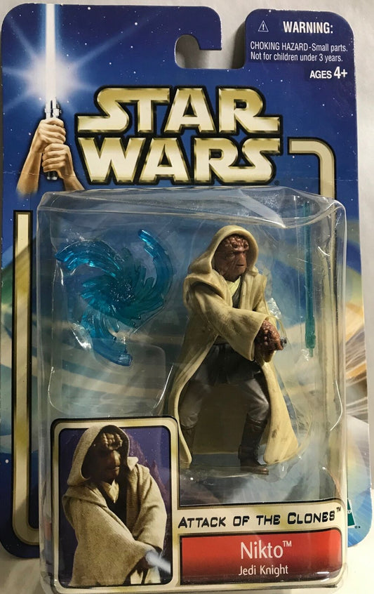 STAR WARS - HASBRO - AOTC - NIKTO - "JEDI KNIGHT" - with Lightsaber, Force Blast Effect