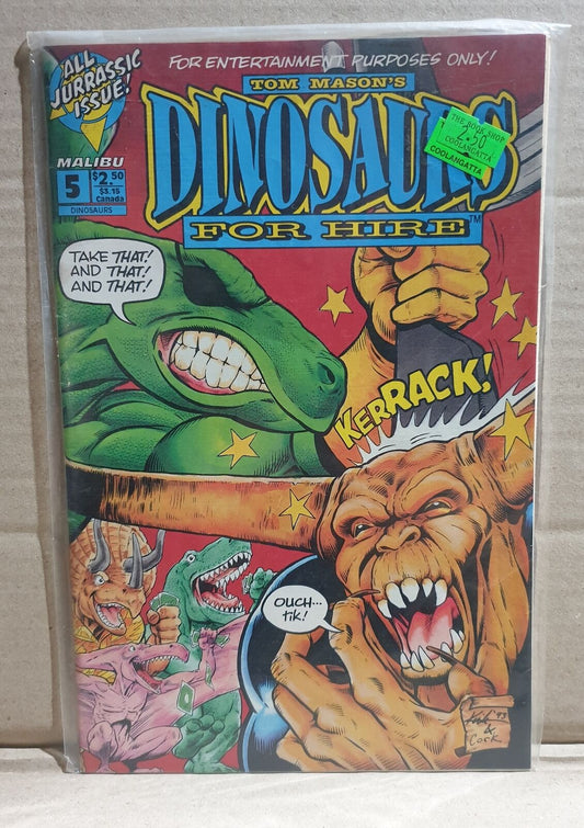 COMIC BOOK - MALIBU DINOSAURS FOR HIRE #5