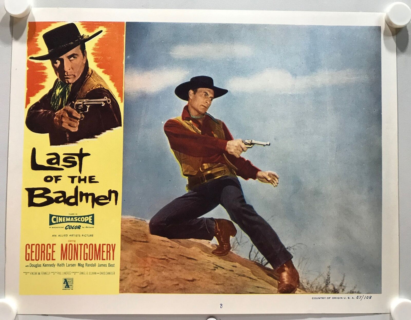 ORIGINAL LOBBY CARDS - LAST OF THE BADMEN - 1957 - set of 8