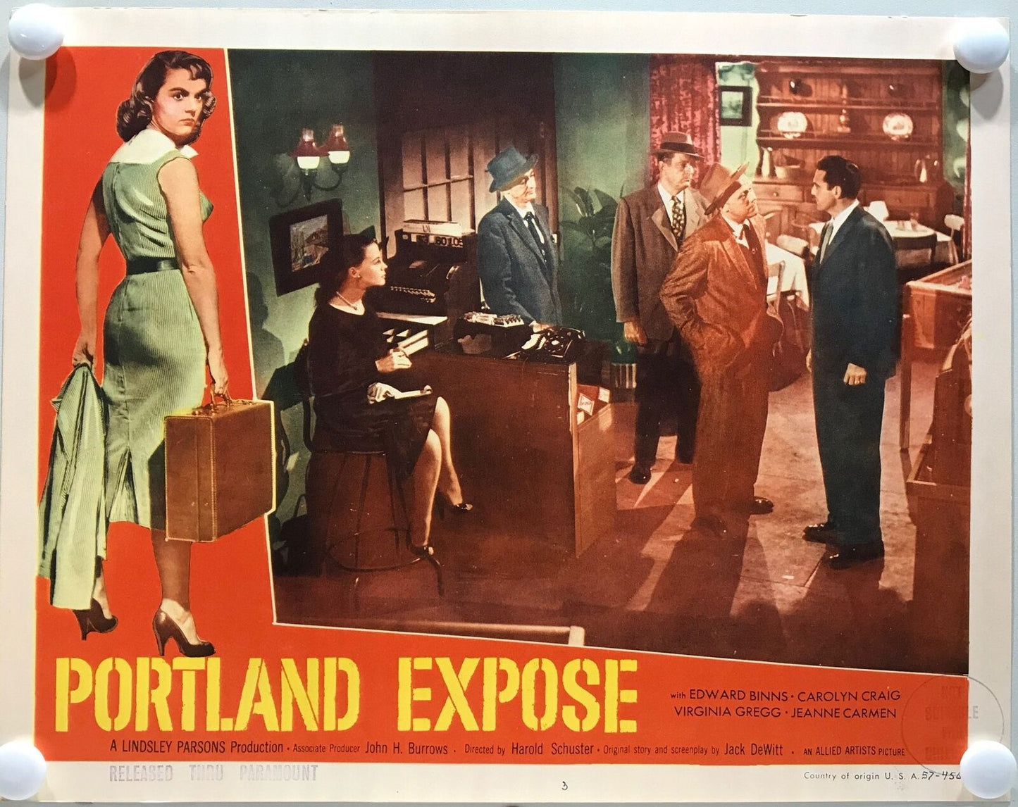 ORIGINAL LOBBY CARDS - PORTLAND EXPOSE - 1957 - set of 8