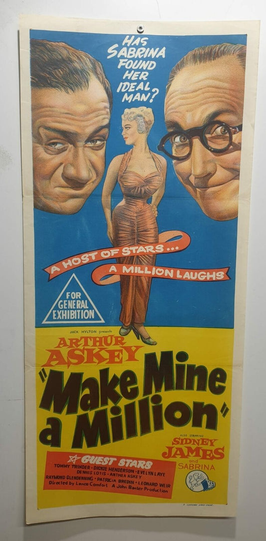 ORIGINAL DAYBILL MOVIE POSTER - MAKE MINE A MILLION