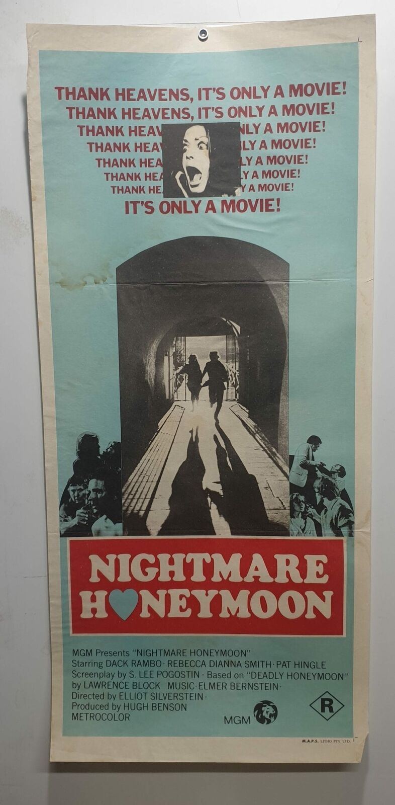 ORIGINAL DAYBILL MOVIE POSTER - NIGHTMARE HONEYMOON - 1974