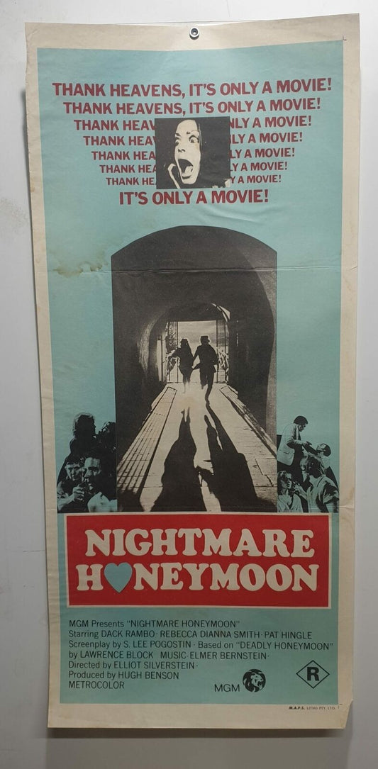 ORIGINAL DAYBILL MOVIE POSTER - NIGHTMARE HONEYMOON - 1974