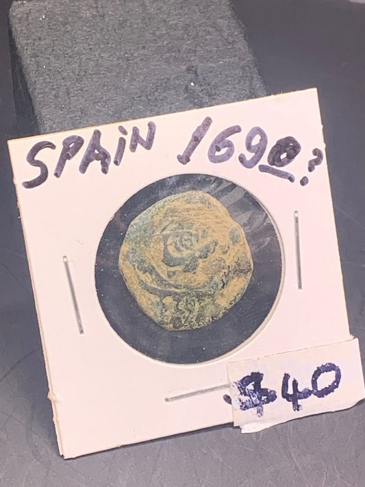 1690s COLONIAL SPANISH COIN | UNKNOWN COIN PARTIAL VISIBLE DATE