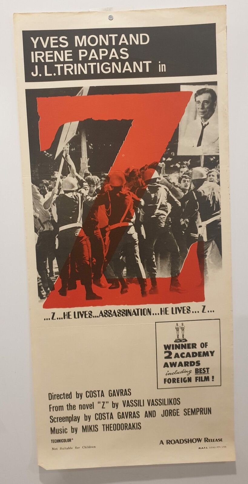 ORIGINAL DAYBILL MOVIE POSTER - Z - 1969