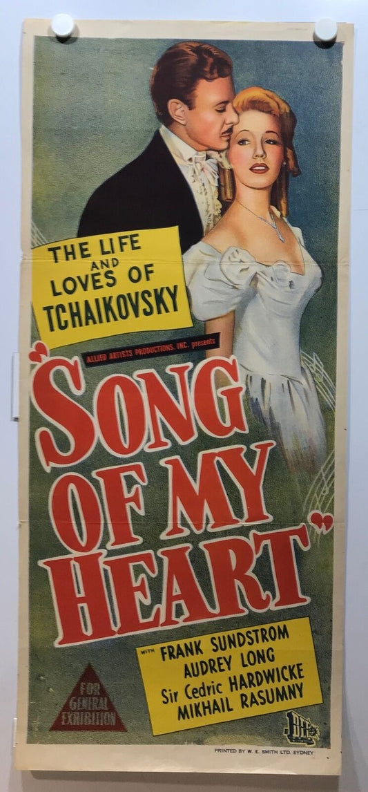 ORIGINAL DAYBILL MOVIE POSTER - SONG OF MY HEART - 1948