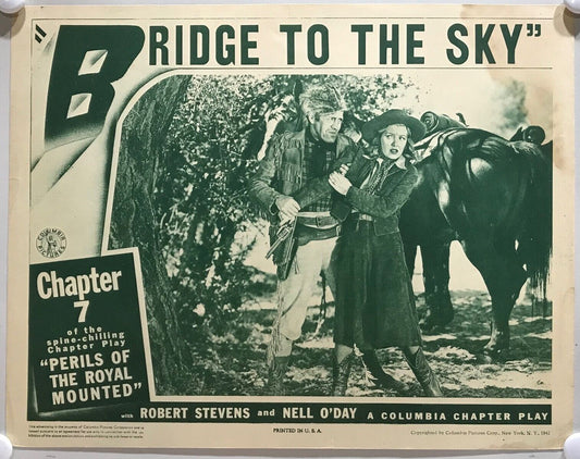 ORIGINAL SERIAL LOBBY CARD - PERILS OF THE ROYAL MOUNTED (e) - 1942 - Ch 7 "B...