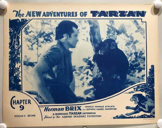 ORIGINAL SERIAL LOBBY CARD - THE NEW ADVENTURES OF TARZAN (b) - 1935 - Ch 9 "...