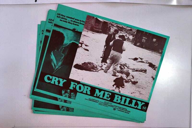 ORIGINAL LOBBY CARDS - CRY FOR ME BILLY - 1972 - set of 8