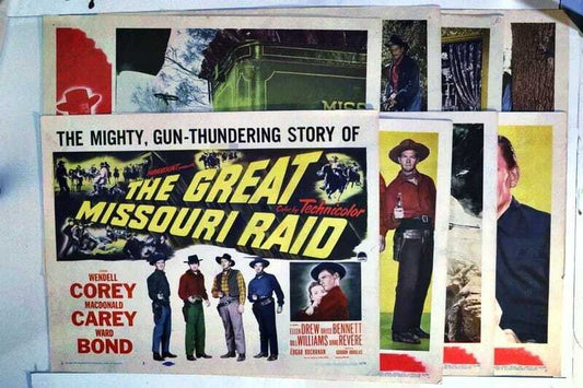 ORIGINAL LOBBY CARDS - THE GREAT MISSOURI RAID - 1951 - set of 8