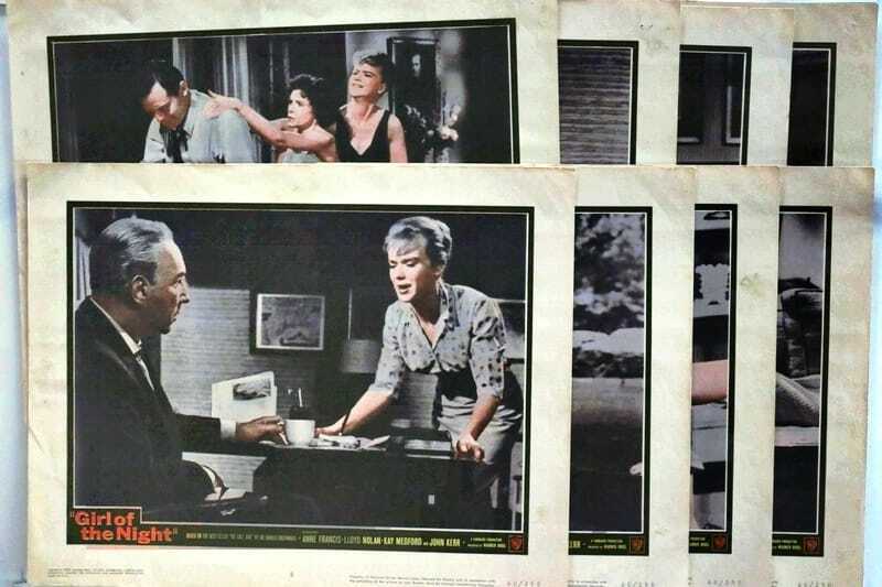 ORIGINAL LOBBY CARDS - GIRL OF THE NIGHT - 1960 - set of 8