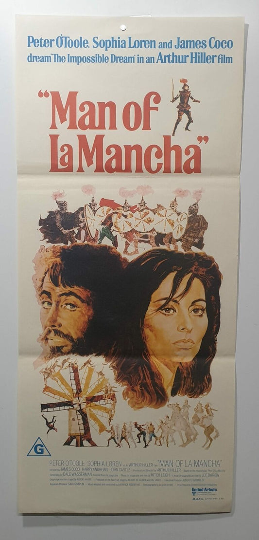 ORIGINAL DAYBILL MOVIE POSTER - MAN OF LA MANCHA (b) - 1972