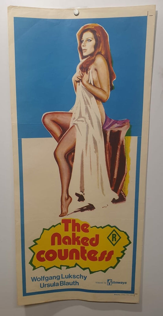 ORIGINAL DAYBILL MOVIE POSTER - THE NAKED COUNTESS -  1971 - R-RATED