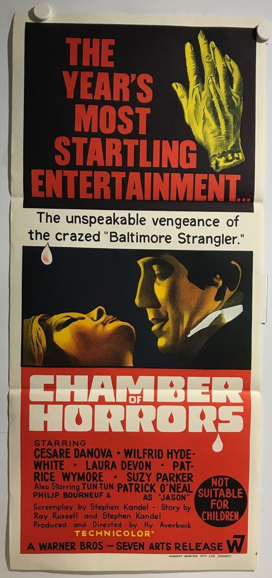 ORIGINAL DAYBILL MOVIE POSTER - CHAMBER OF HORRORS