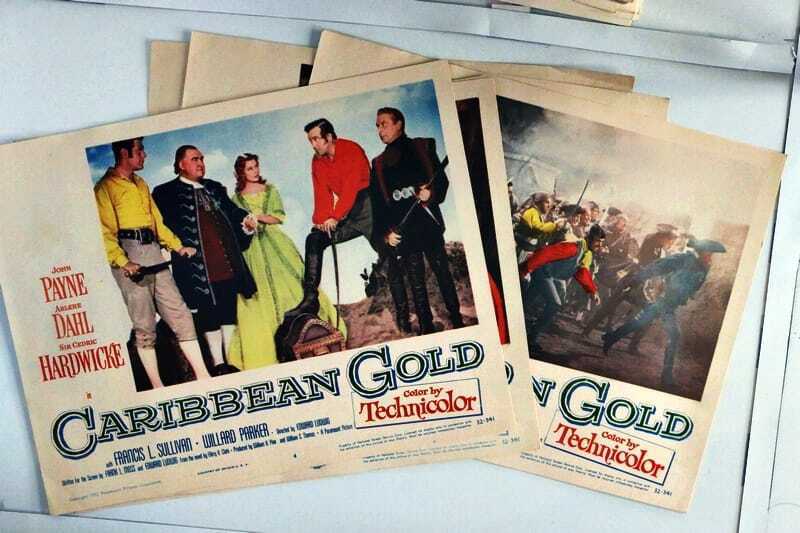 ORIGINAL LOBBY CARDS - CARIBBEAN GOLD - 1952 - set of 8