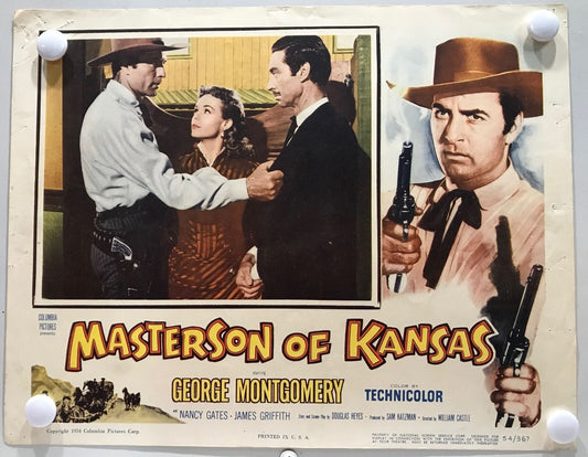 ORIGINAL LOBBY CARDS - MASTERSON OF KANSAS - 1954 - set of 8