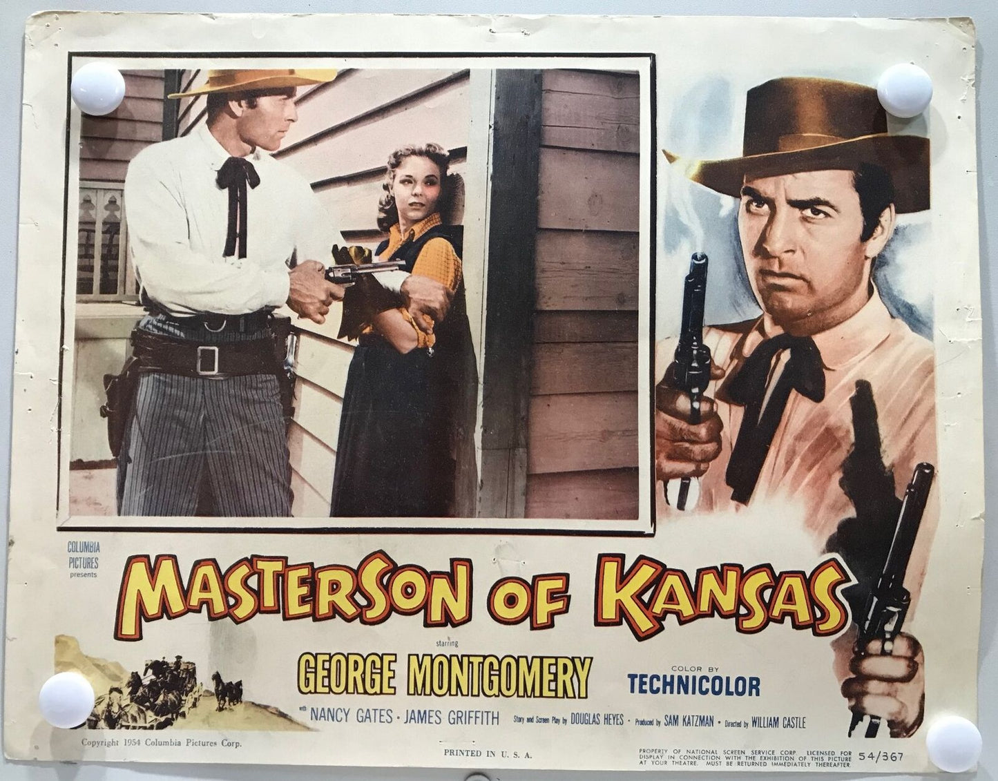 ORIGINAL LOBBY CARDS - MASTERSON OF KANSAS - 1954 - set of 8