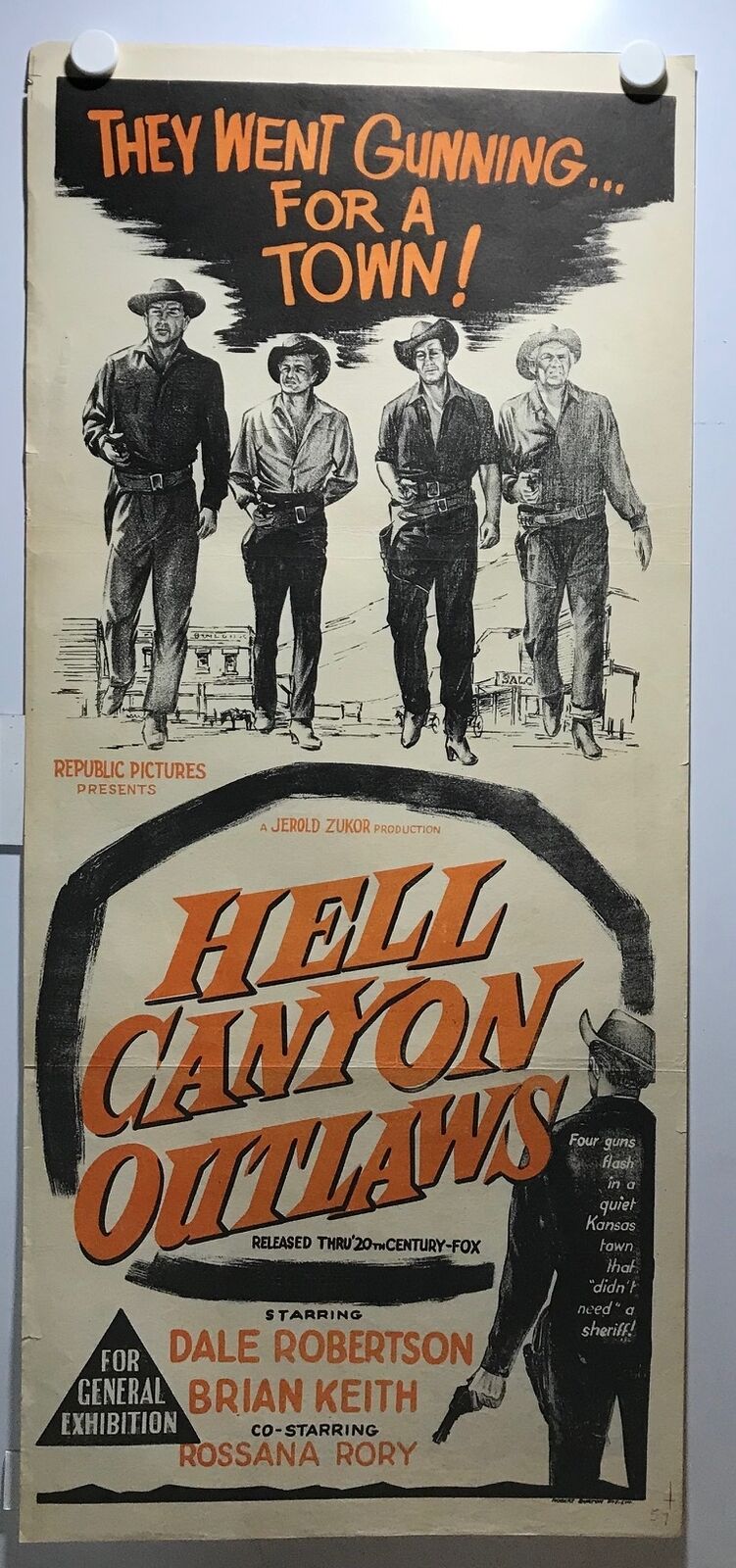 ORIGINAL DAYBILL MOVIE POSTER - HELL CANYON OUTLAWS