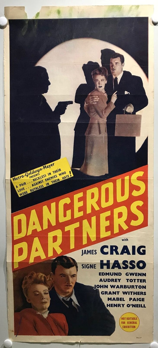 ORIGINAL DAYBILL MOVIE POSTER - DANGEROUS PARTNERS