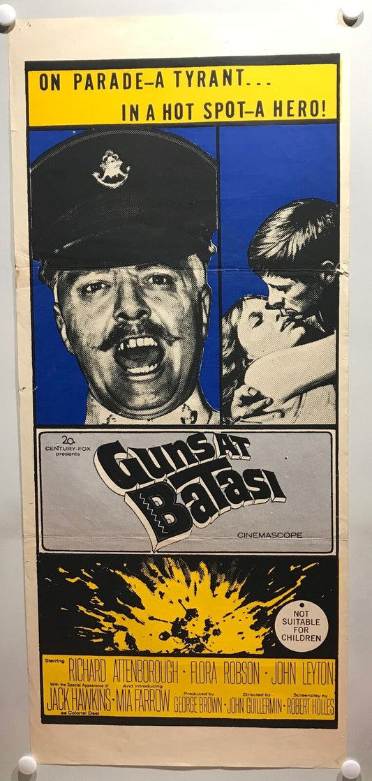 ORIGINAL DAYBILL MOVIE POSTER - GUNS AT BATASI - 1964