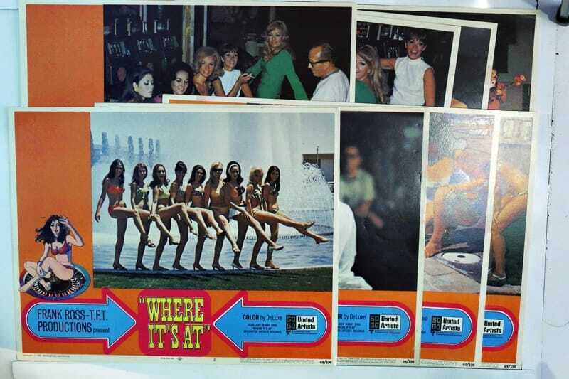 ORIGINAL LOBBY CARDS - WHERE IT'S AT - 1969 - set of 8