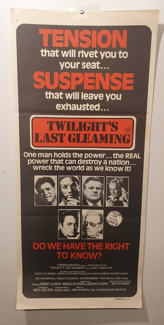 ORIGINAL DAYBILL MOVIE POSTER - TWILIGHT'S LAST GLEAMING - 1977