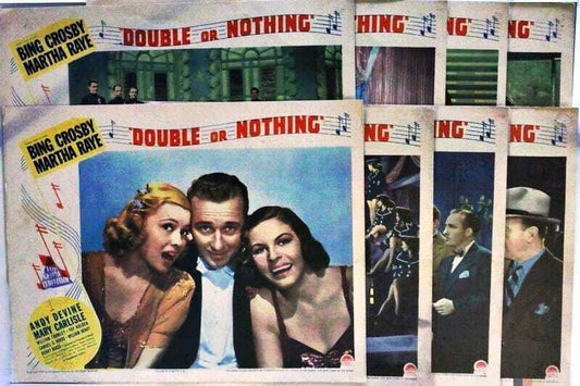 ORIGINAL LOBBY CARDS - DOUBLE OR NOTHING - 1937 - set of 8