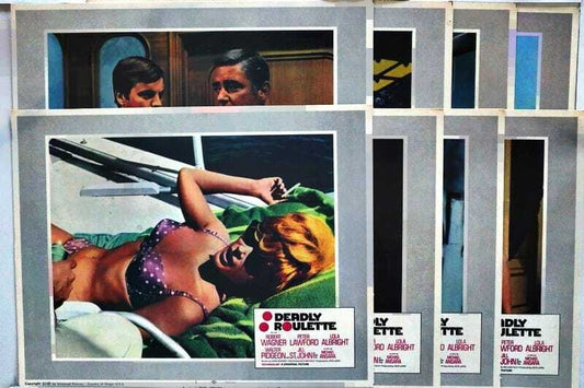 ORIGINAL LOBBY CARDS - DEADLY ROULETTE - 1968 - set of 8