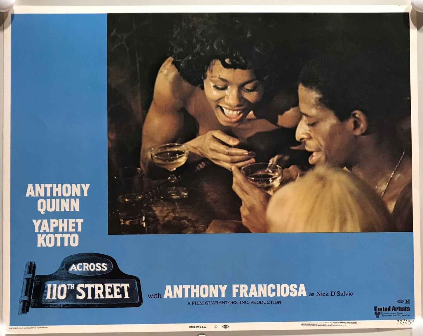 ORIGINAL LOBBY CARDS - ACROSS 110TH STREET - 1972 - set of 8