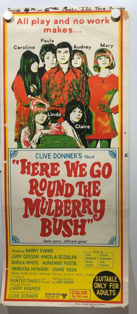 ORIGINAL DAYBILL MOVIE POSTER - HERE WE GO ROUND THE MULBERRY BUSH