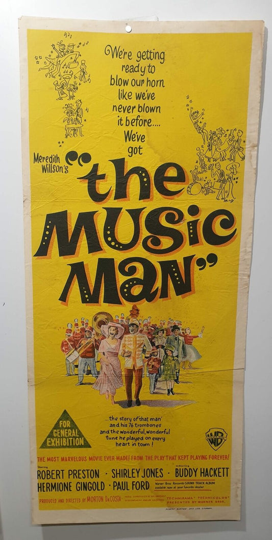 ORIGINAL DAYBILL MOVIE POSTER - THE MUSIC MAN - 1962