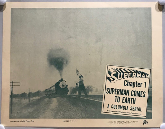 ORIGINAL SERIAL LOBBY CARD - SUPERMAN (a) - 1948 - Ch 1 "Superman comes to Ea...