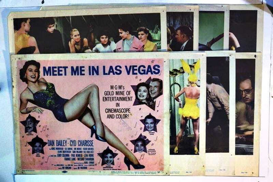 ORIGINAL LOBBY CARDS - MEET ME IN LAS VEGAS - 1955 - set of 8