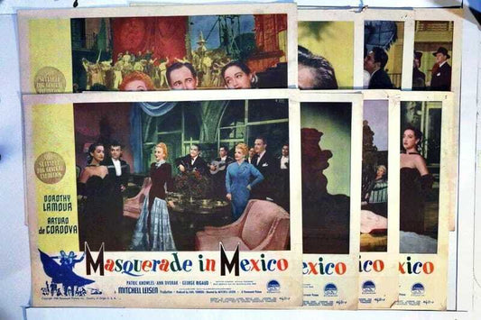 ORIGINAL LOBBY CARDS - MASQUERADE IN MEXICO - 1946 - set of 8