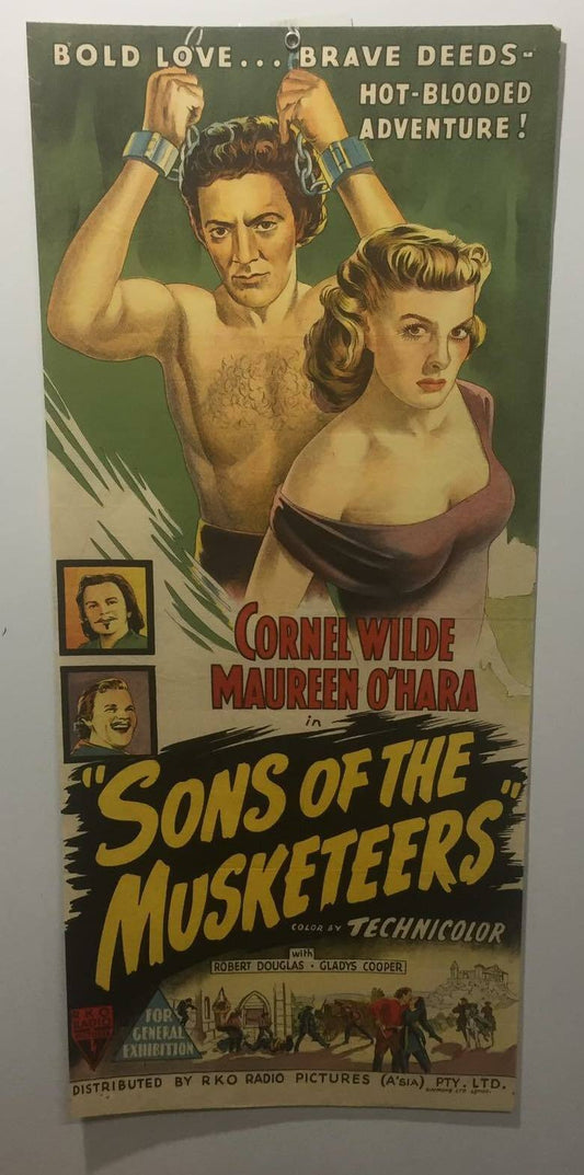 ORIGINAL DAYBILL MOVIE POSTER - SONS OF THE MUSKETEERS