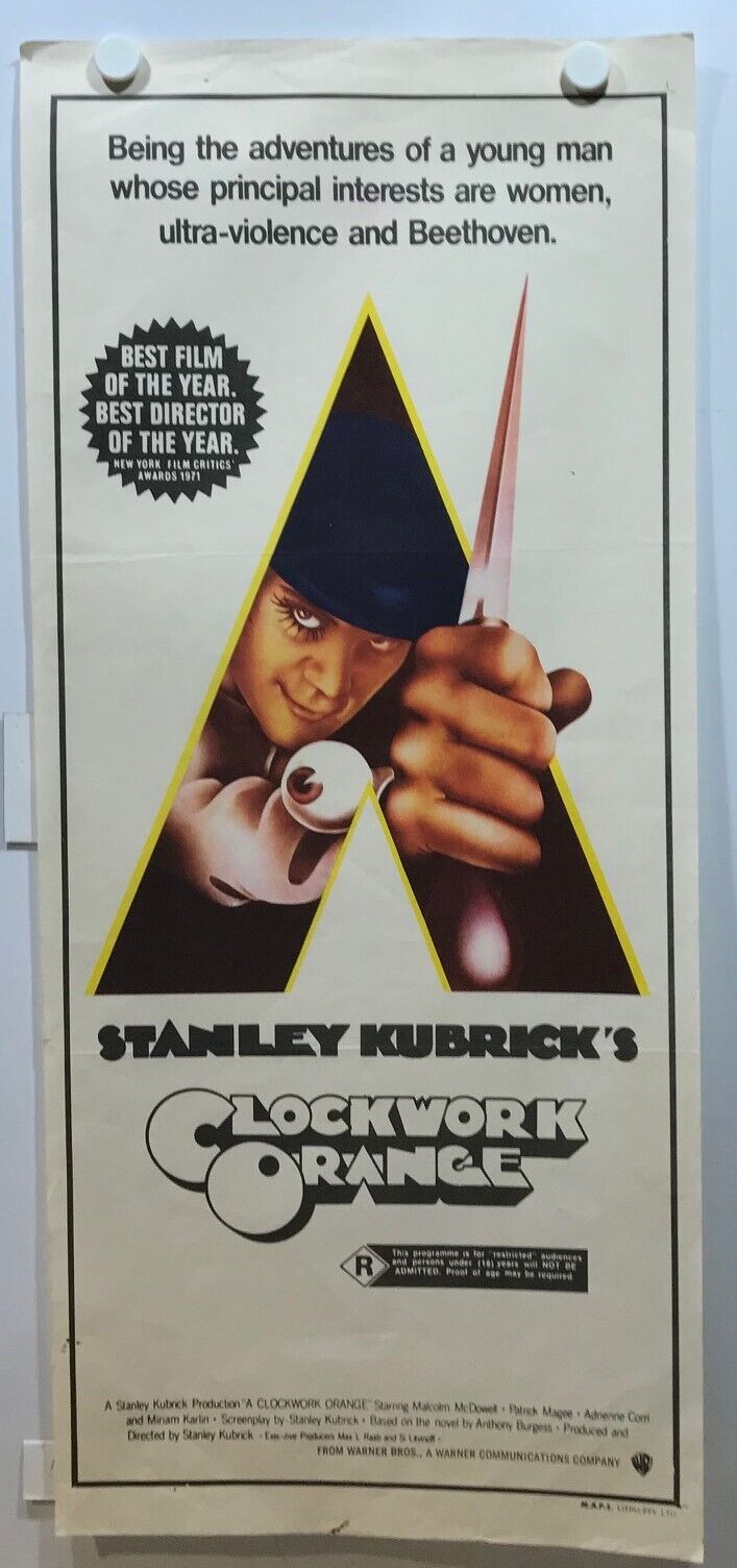 ORIGINAL DAYBILL MOVIE POSTER - A CLOCKWORK ORANGE - 1971