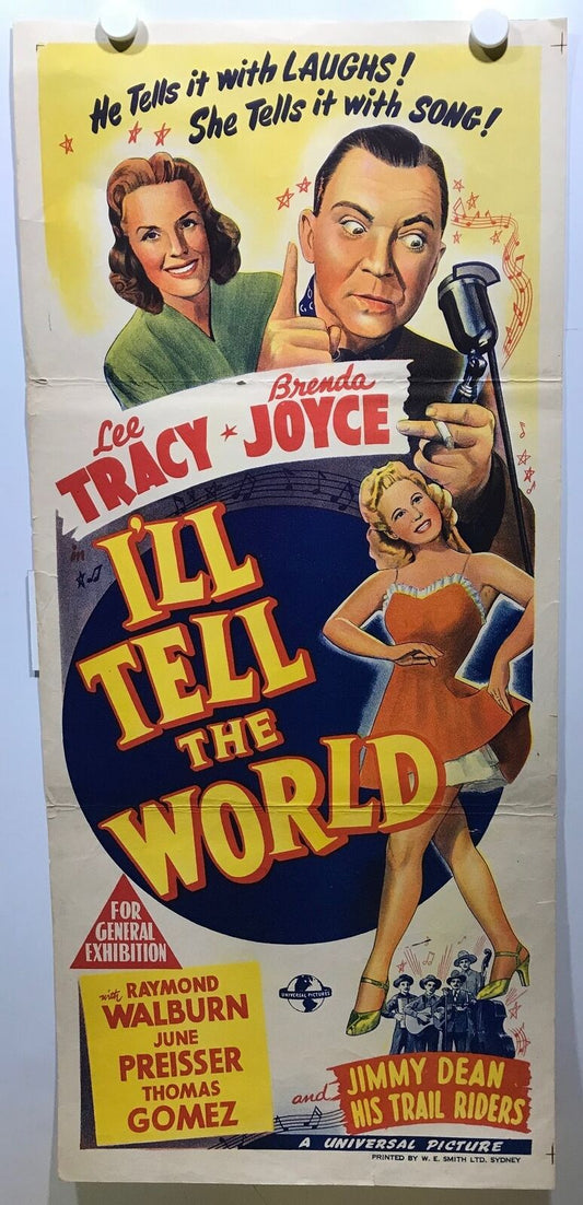 ORIGINAL DAYBILL MOVIE POSTER - I'LL TELL THE WORLD