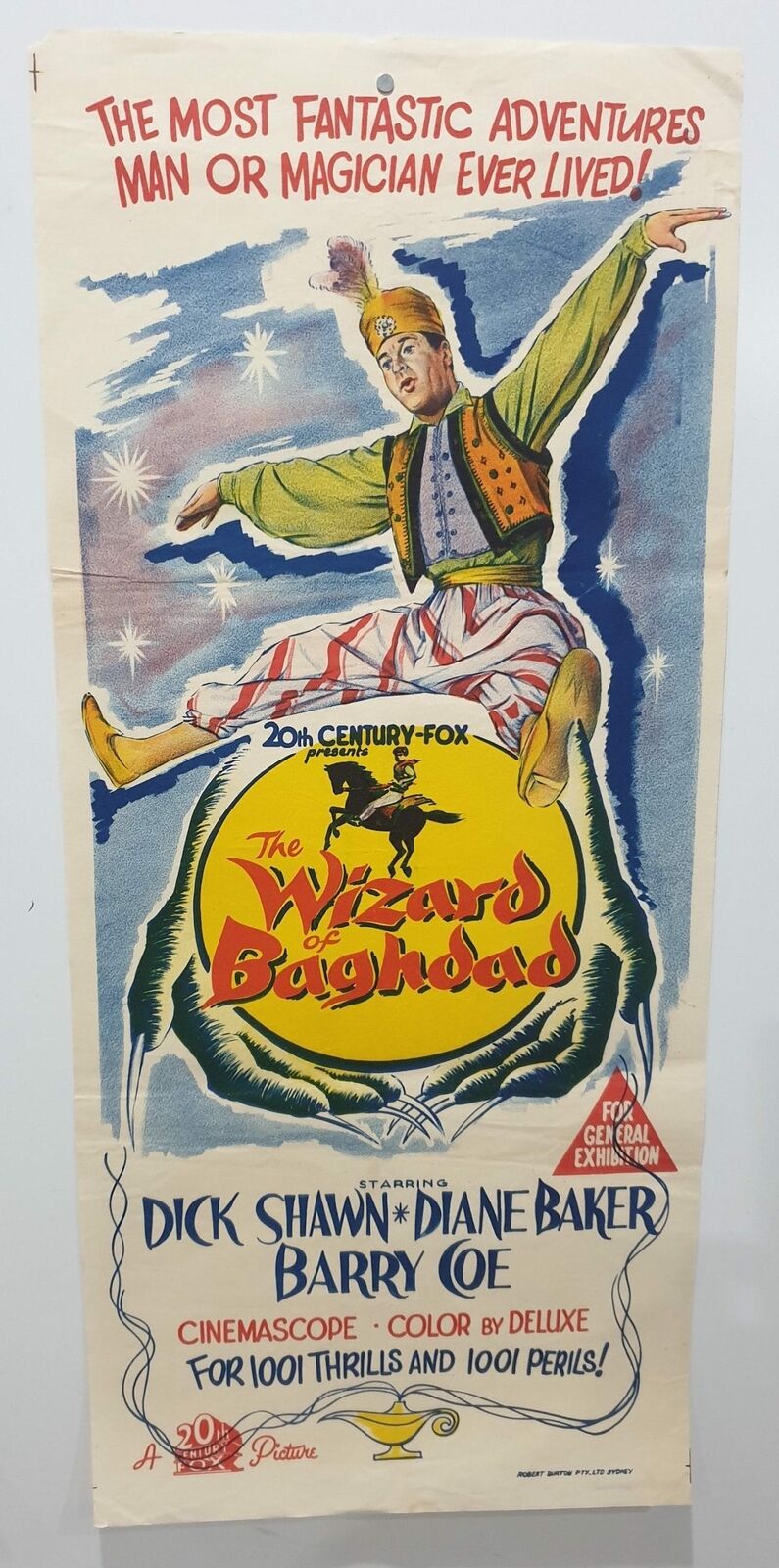 ORIGINAL DAYBILL MOVIE POSTER - THE WIZARD OF BAGHDAD - 1960