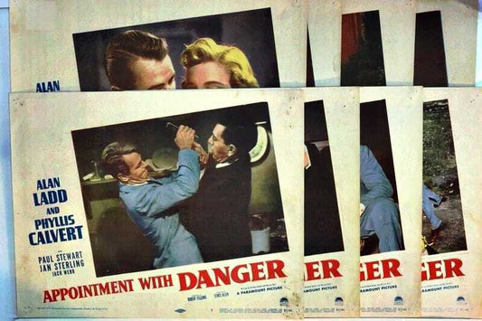 ORIGINAL LOBBY CARDS - APPOINTMENT WITH DANGER - 1951 - set of 8